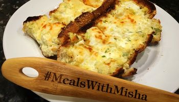 Meals with misha cheesy artichoke bread