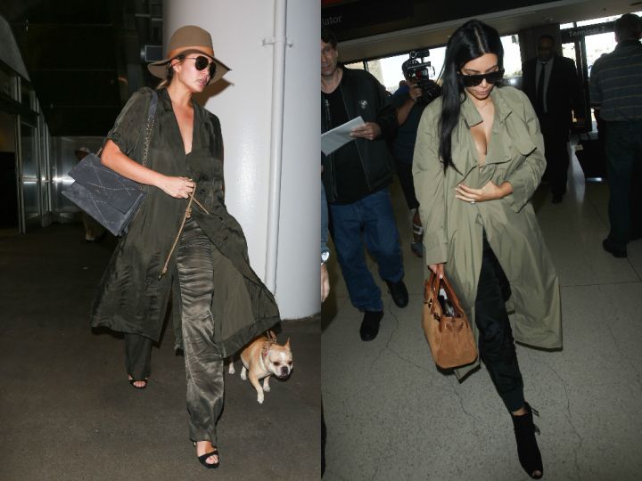 Comfort is key while expecting, hence their choice of harem pants and the military-green trench.