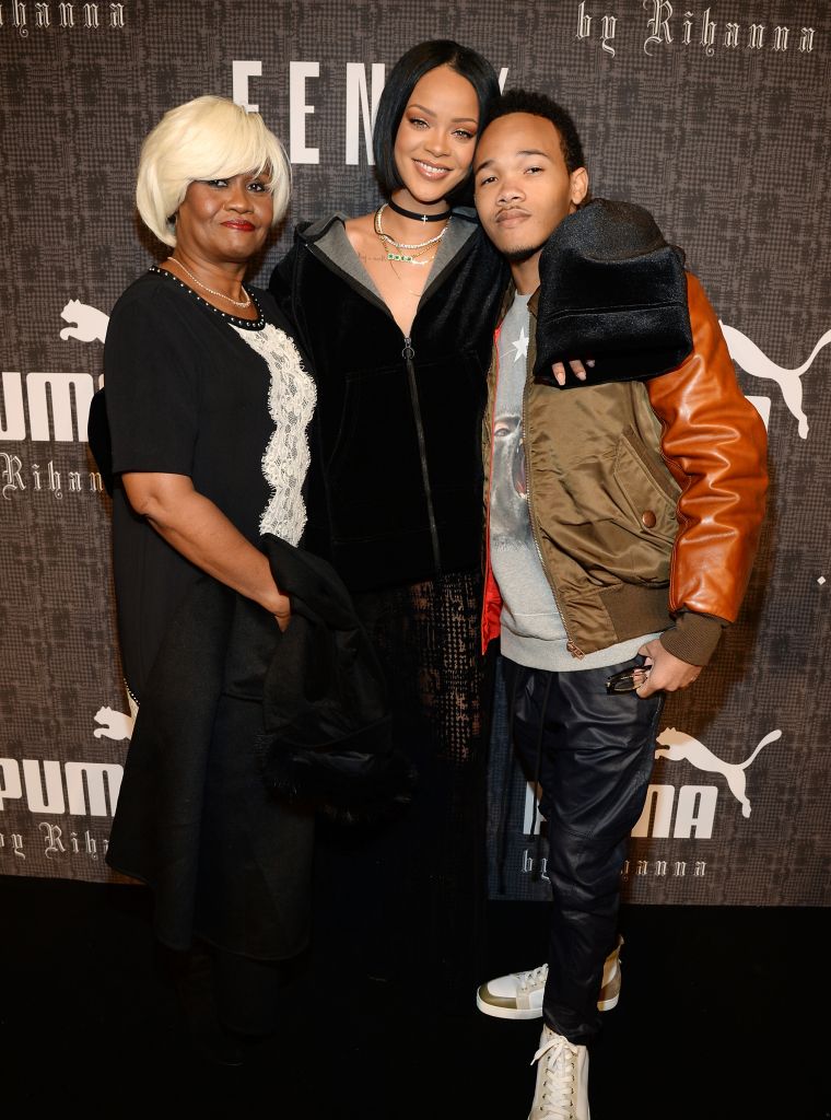 Rihanna, her mother, and brother