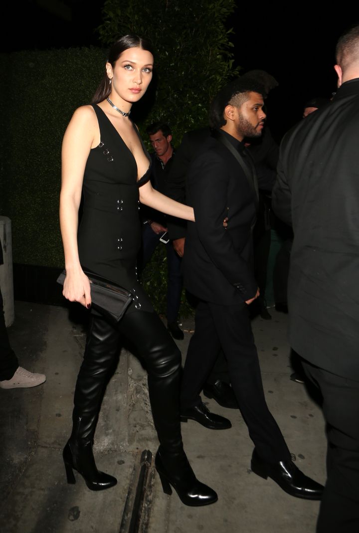 Bella Hadid and The Weeknd sneak off to Hyde Nightclub after the Grammys.