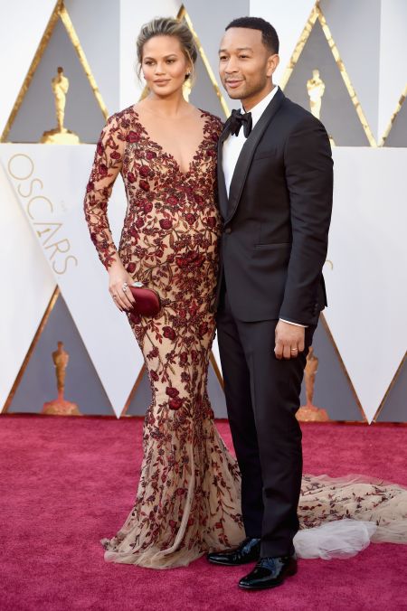Date night! Chrissy Teigen and John Legend arrive to the 2016 Oscars.