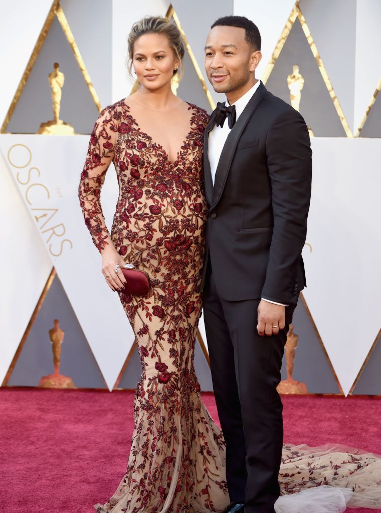 Date night! Chrissy Teigen and John Legend arrive to the 2016 Oscars.