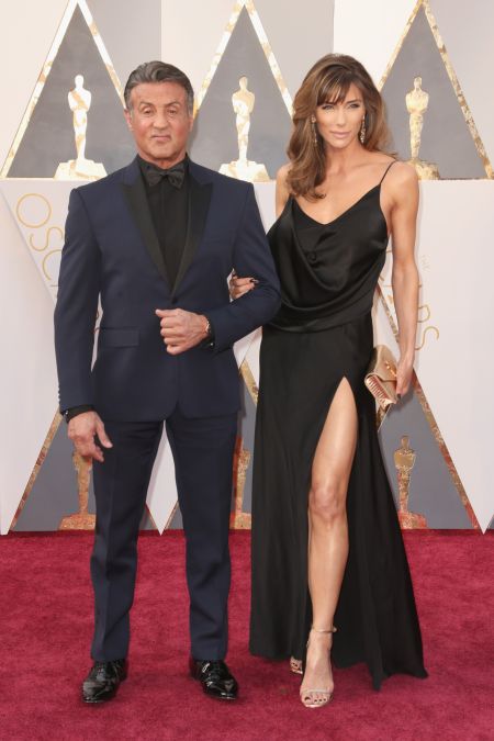 Sylvester Stallone walks the carpet with Jennifer Flavin.