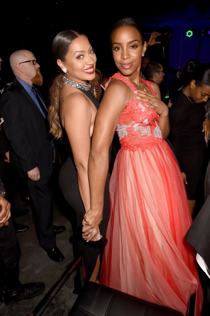 La La and Kelly Rowland rocked out at Kevin’s party as well.