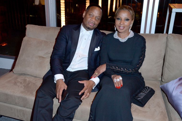 Mary J.Blige and her husband Kenzo kept it casual at the Vanity Fair party.