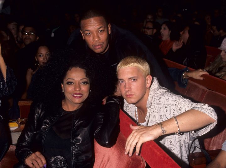 Speaking of Dre, all that hard work paid off. Here, he posed for a picture with Diana Ross and Eminem at the 1999 MTV Video Music Awards.