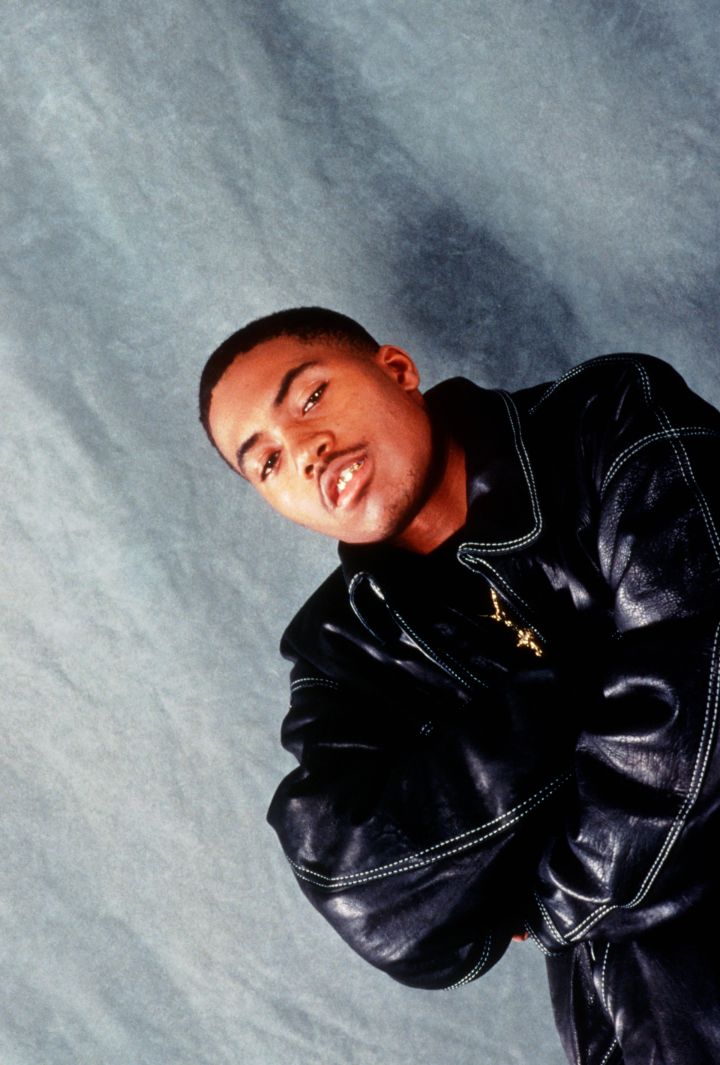 Nasty Nas circa 1990 in an unspecified photo shoot.