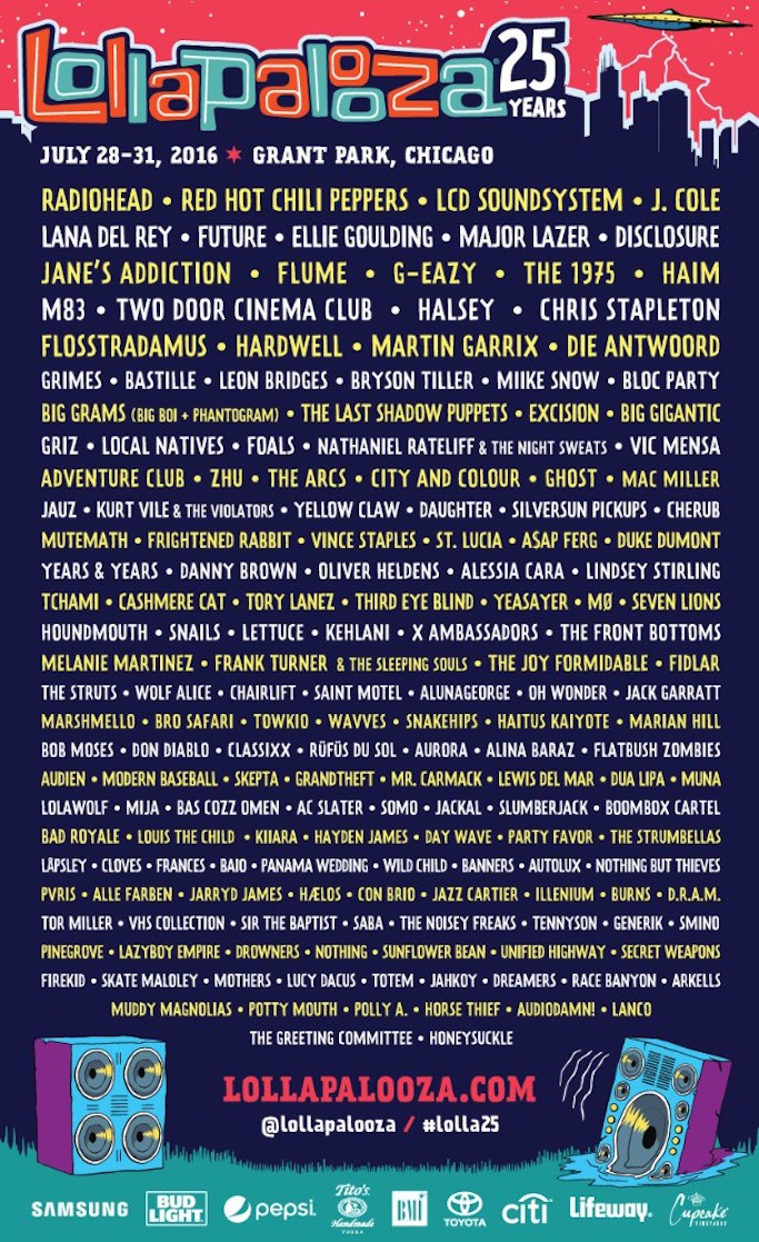 Lollapalooza Lineup 2016