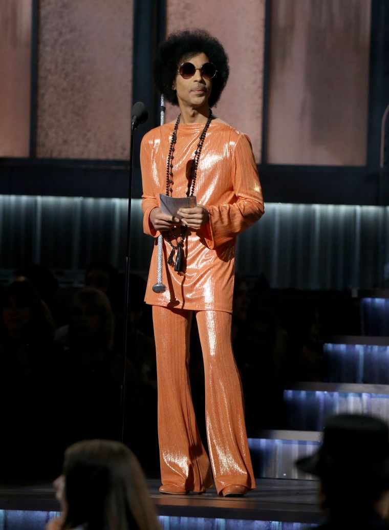 Prince speaks onstage during The 57th Annual GRAMMY Awards at STAPLES Center on February 8, 2015 in Los Angeles, California.