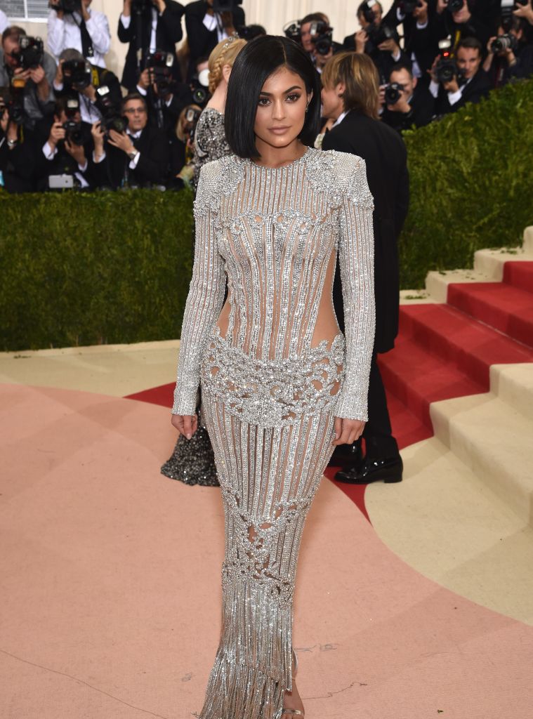 Kylie Jenner wears Balmain to her first Met Gala.
