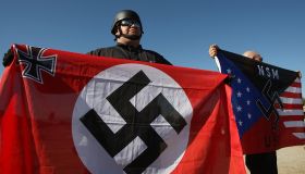 Members Of National Socialist Movement Hold Anti-Immigration Rally
