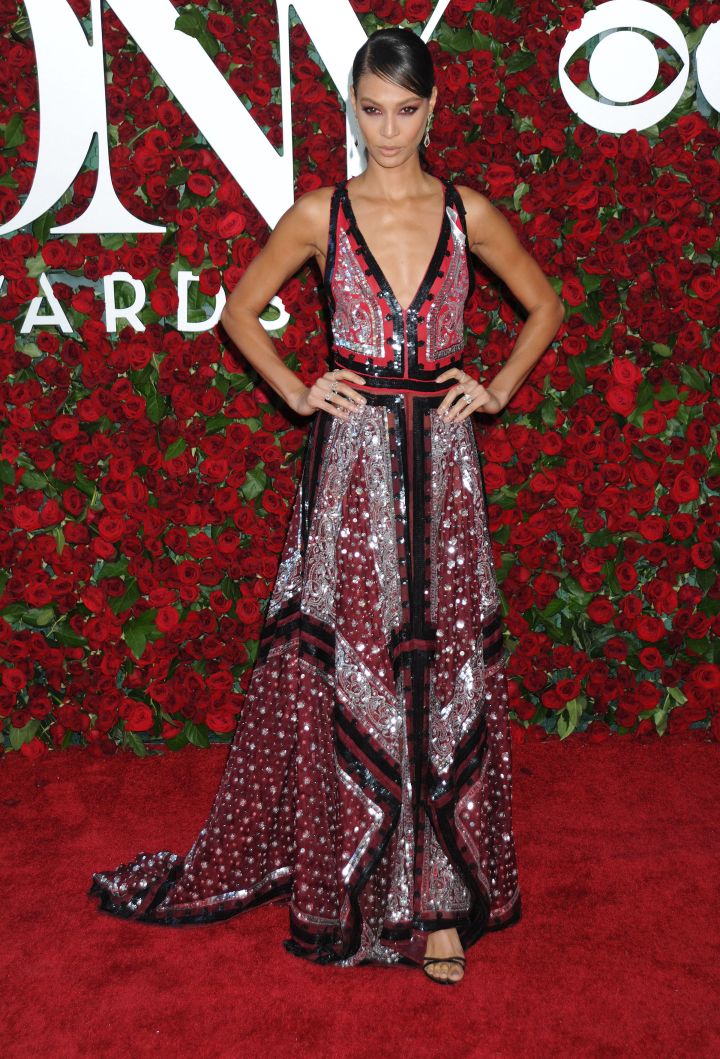 Model Joan Smalls wore an eclectic gown.