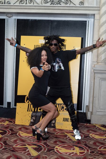 Puma and Quani rocked all black to the #XillaMovieParty for Central Intelligence in New York City.