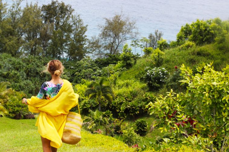 Beyonce frolics in the grass.