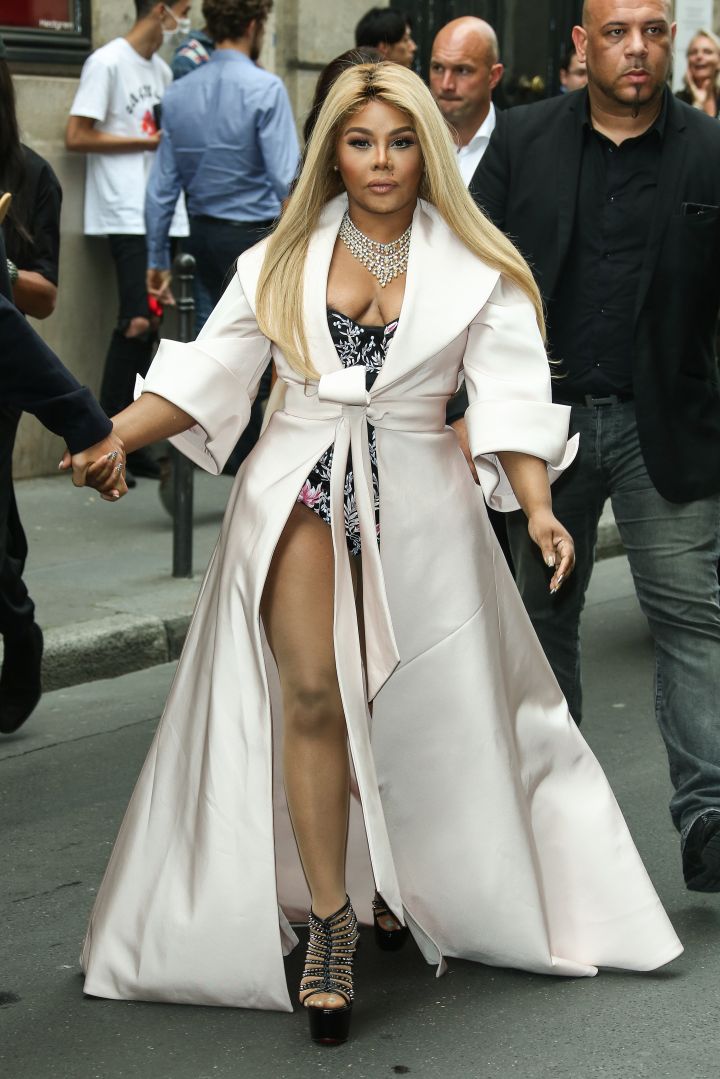 Lil Kim was spotted outside the Ralph & Russo show.