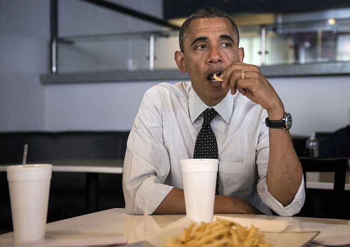 President Barack Obama enjoying a single plate of fries is the most American thing ever.