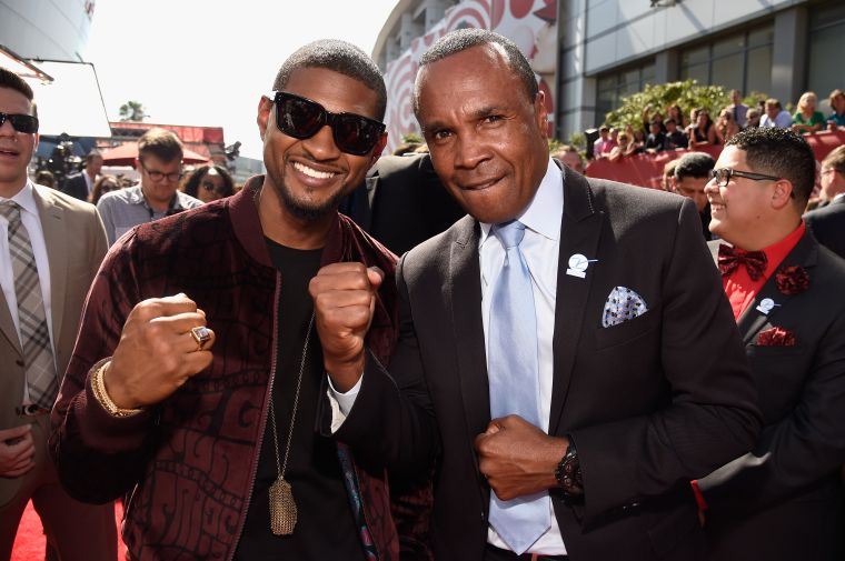 Usher caught up with Sugar Ray Leonard, whom he portrays in an upcoming biopic.