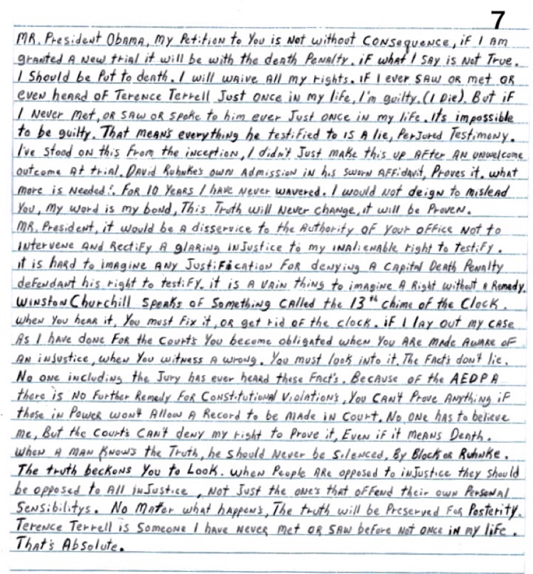 Kenneth "Supreme" McGriff Pardon Letter