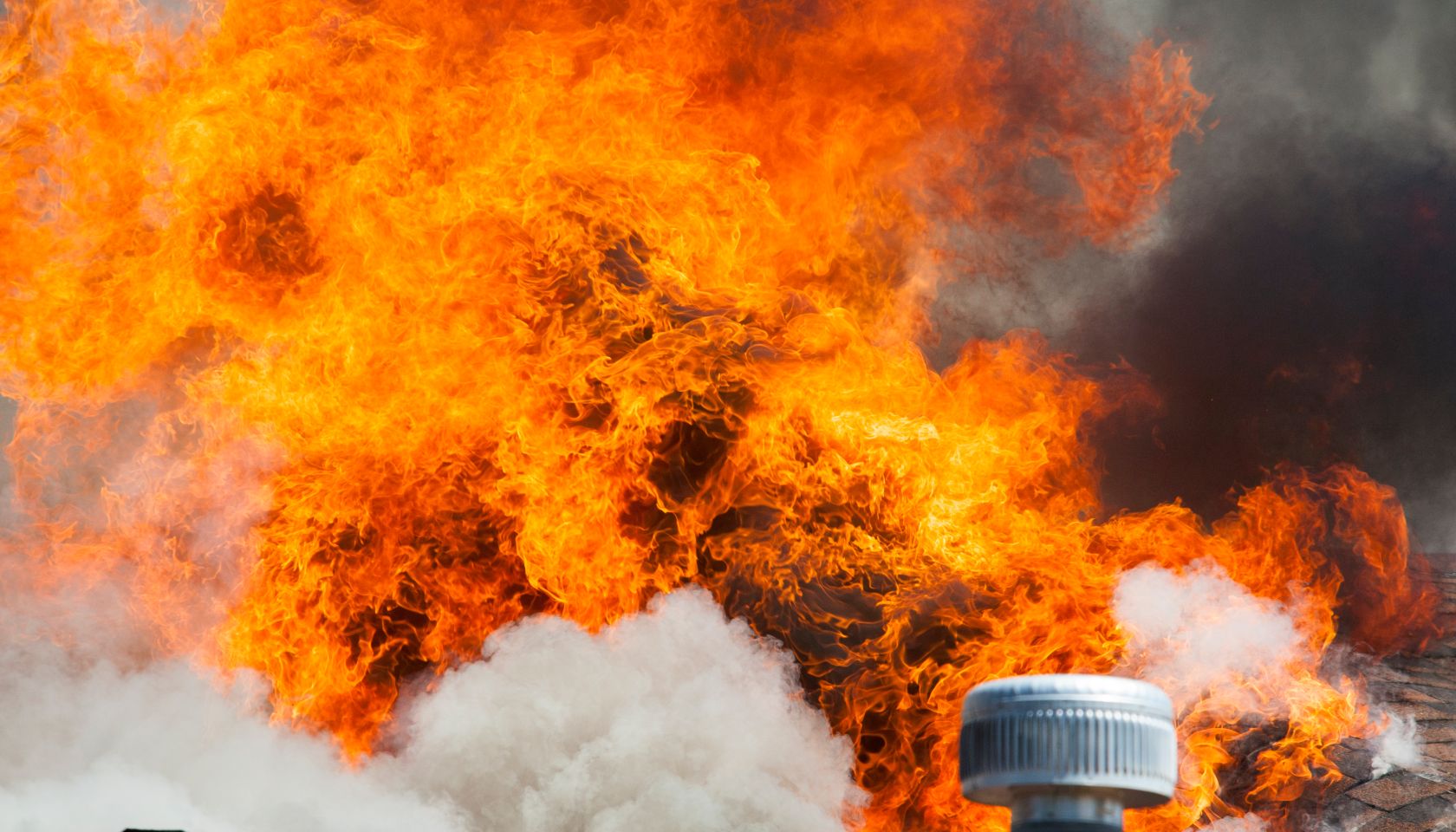 Flames of intense house fire