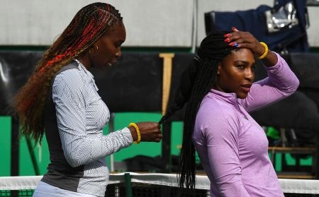 Serena and Venus get braided up in preparation for Rio Olympics