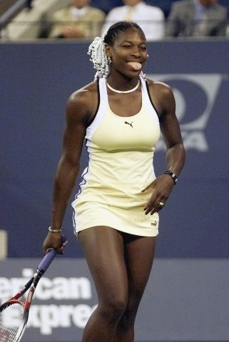 Serena Williams of the US loses a point to Kimberl