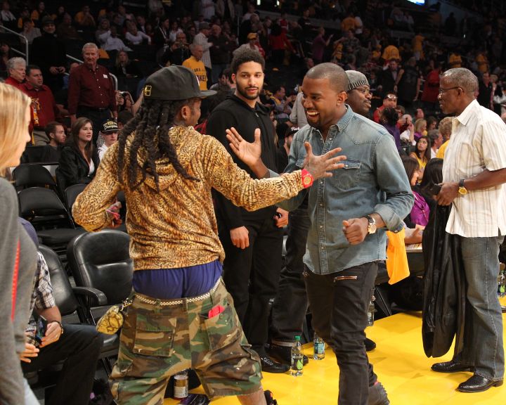 Yeezy and Weezy always show love when they’re around each other.