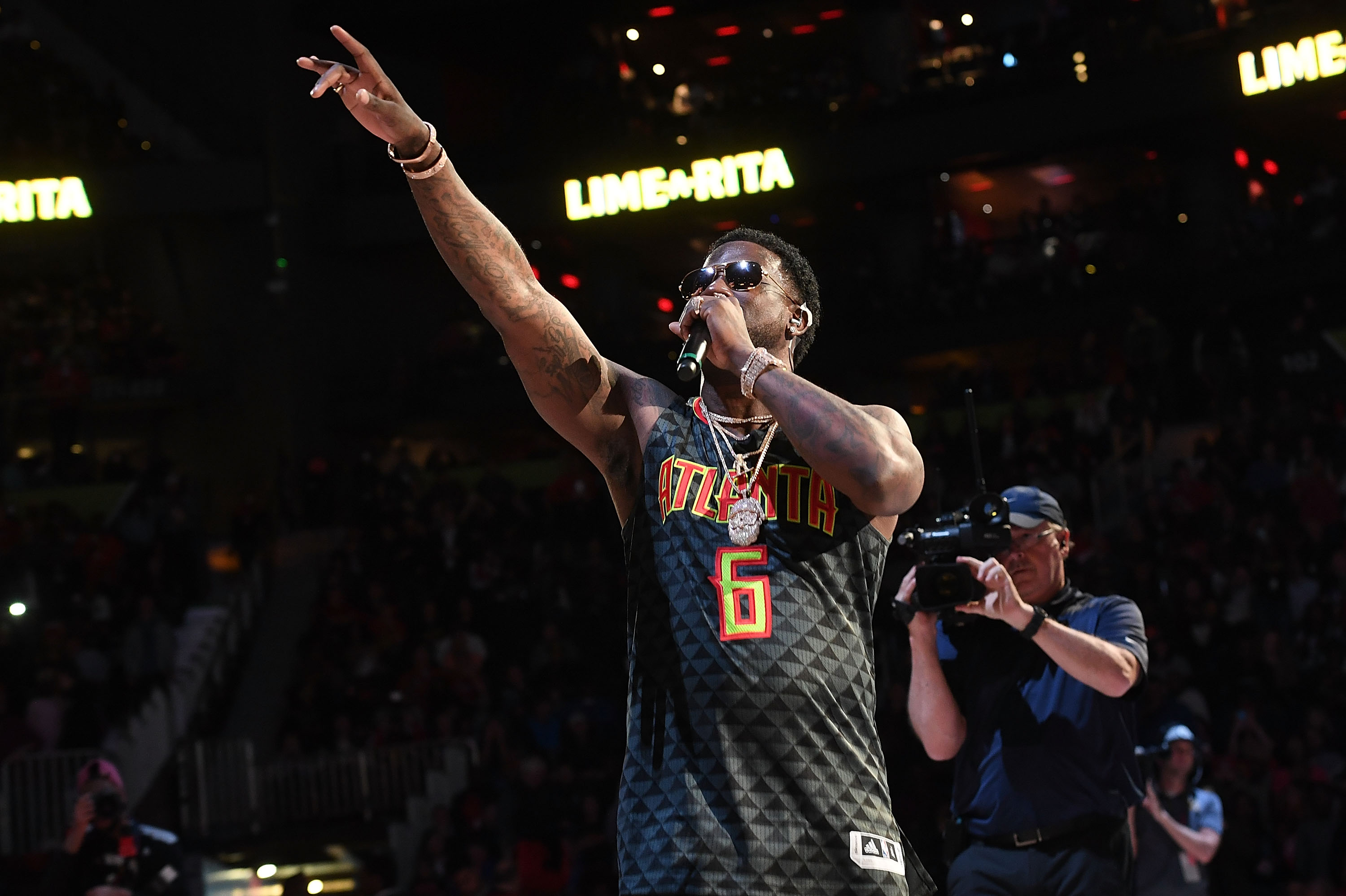 Gucci Mane Halftime Performance - Hawks v Pelicans