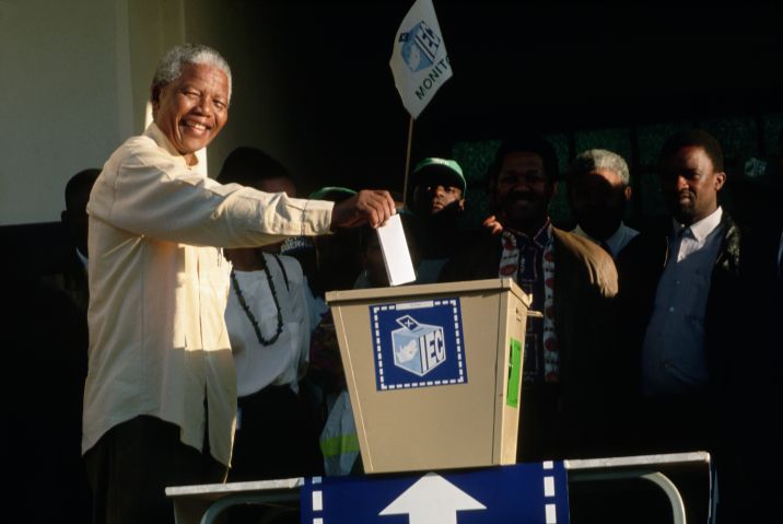 Nelson Mandela Casting His Vote
