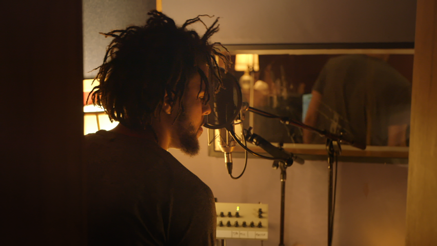 J. Cole in the studio