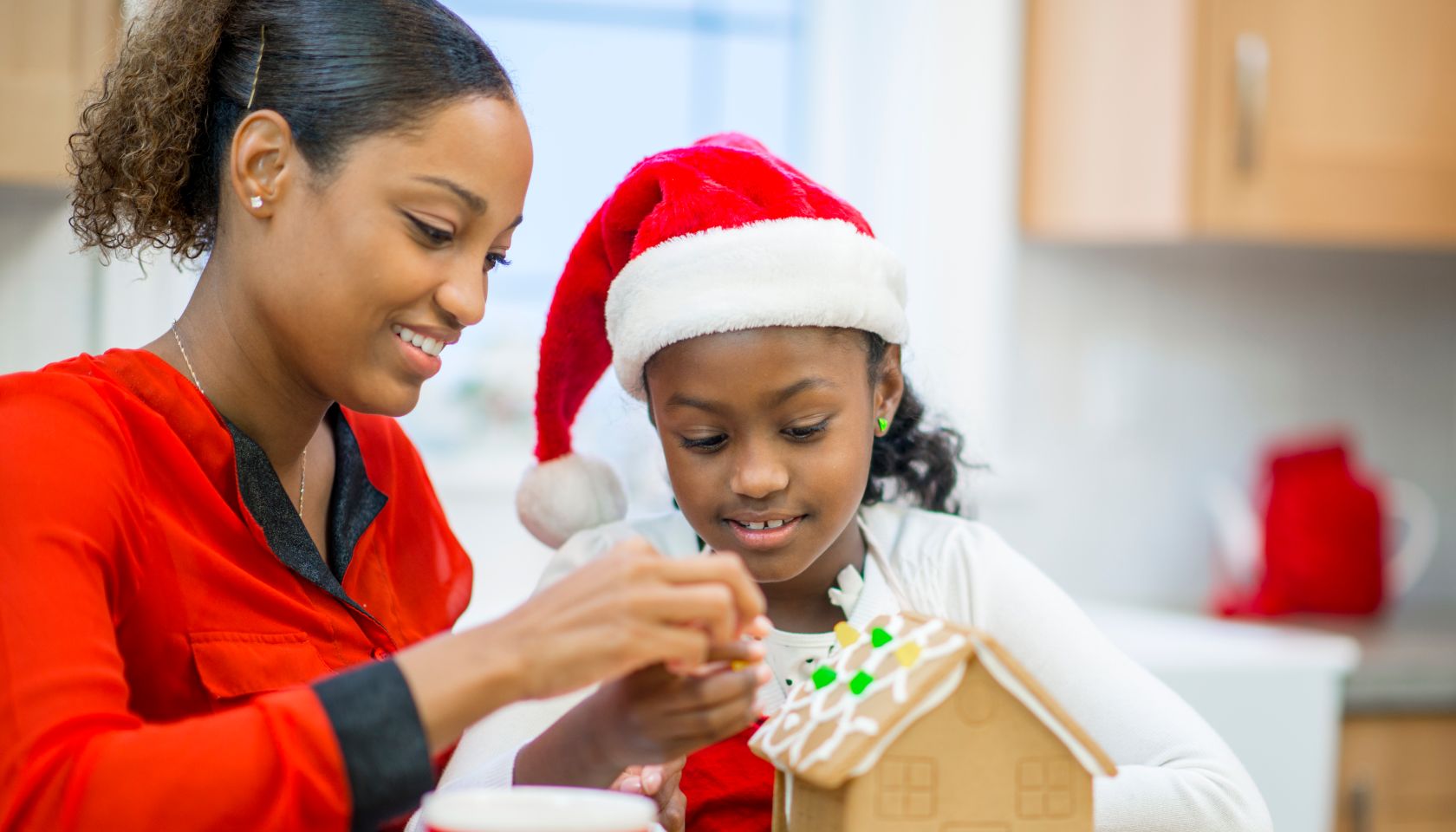 Putting Candy on a Gingerbread House