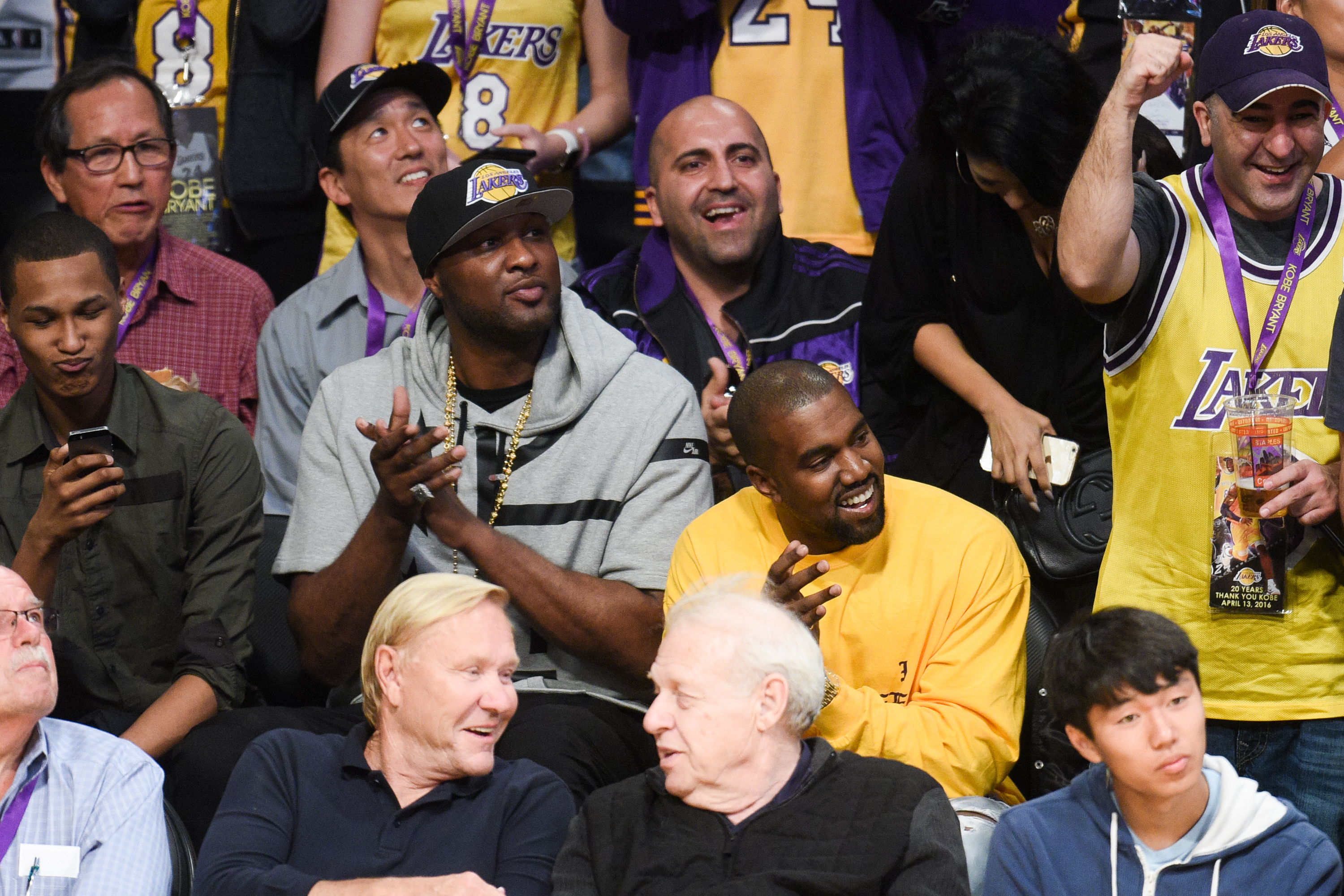 Celebrities At The Los Angeles Lakers Game