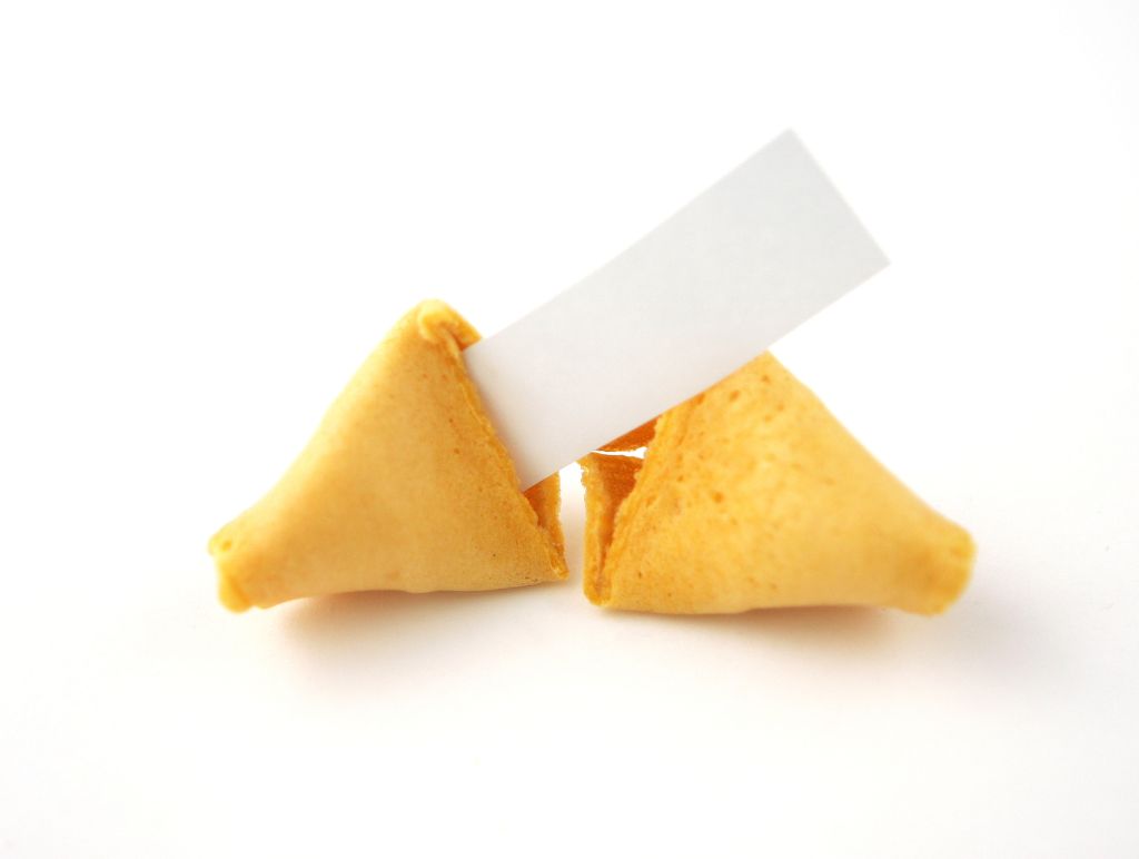 Blank Fortune Cookie on White