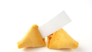 Blank Fortune Cookie on White