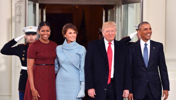 Donald And Melania Trump Arrive At White House Ahead Of Inauguration