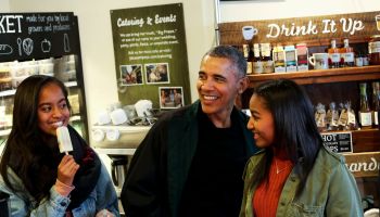 US President Barack Obama goes shopping during Small Business Saturday