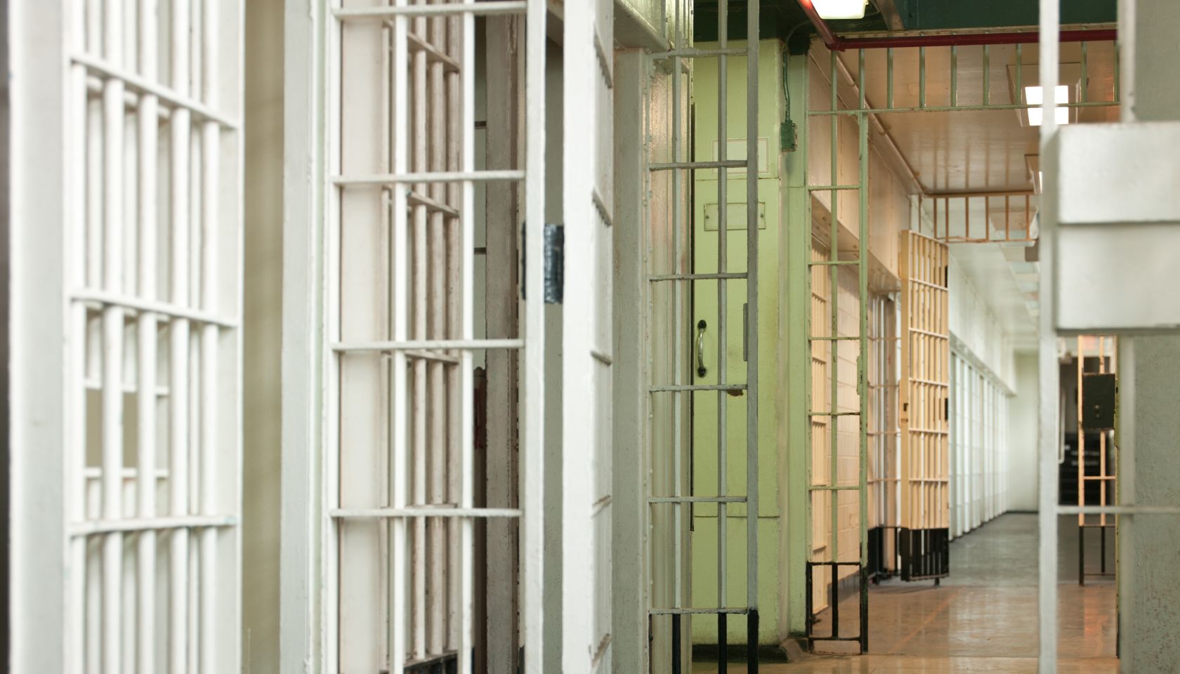 View of empty corridor in prison