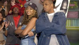 'Spankin' New Music Week' with Jay-Z, Beyonce Knowles and Solange Knowles on MTV's 'TRL' - November 21, 2002