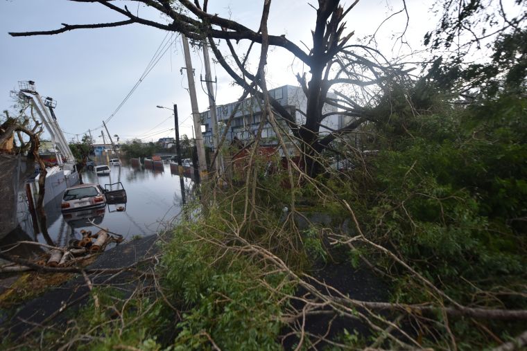 San Juan, PR: A neighborhood flooded and devastated by the storm.