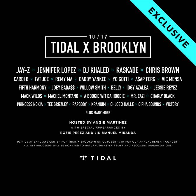 TIDAL X concert 2017