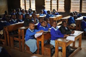 Pupils at the Olympic primary school in