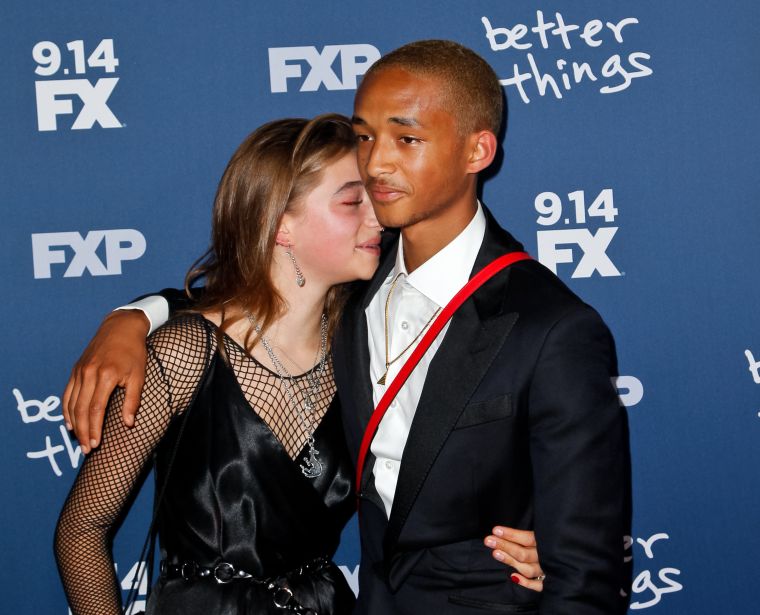 Jaden Smith being smelled by Odessa Adlon.