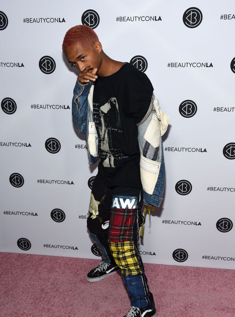 Jaden Smith seductively taking off his jacket.