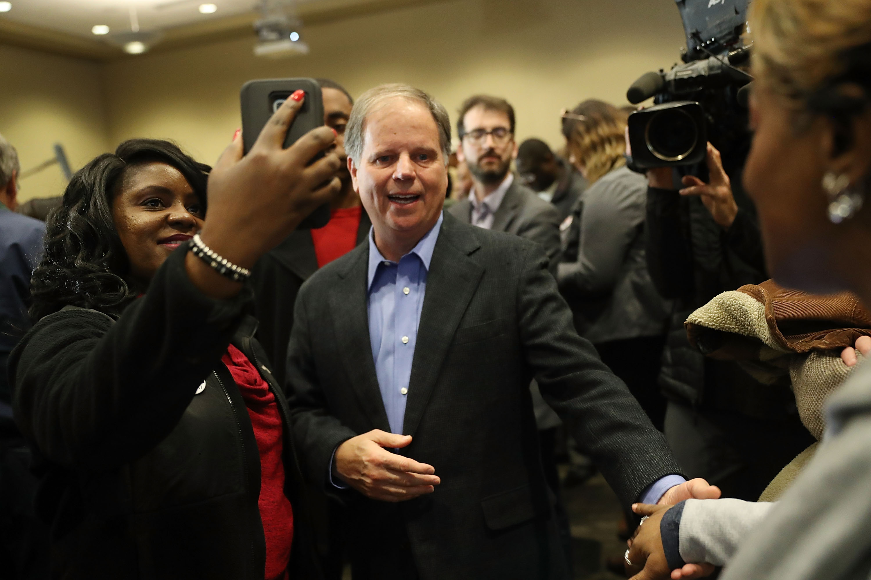 Democratic Senate Candidate Doug Jones Holds Campaign With Sen. Cory Booker At Alabama State University