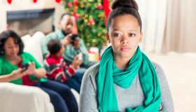 Teenage girl is ignored by family at Christmastime