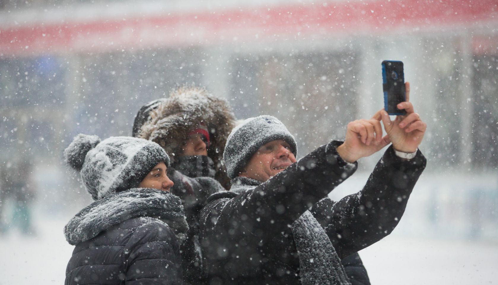 Bomb Cyclone In Dumbo, New York