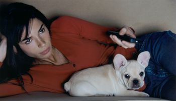 Woman on Sofa with Dog