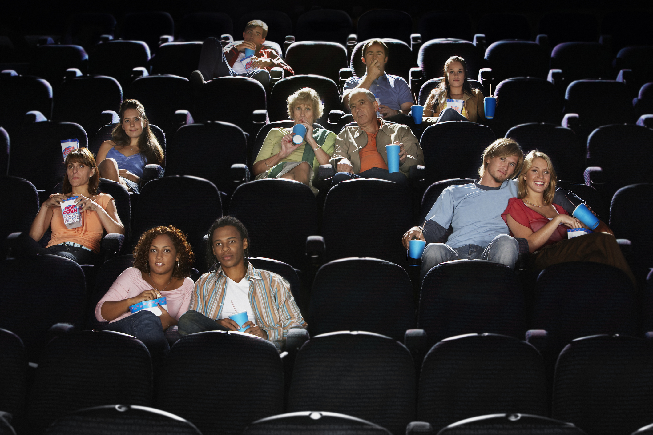 People Watching Movie in Movie Theater