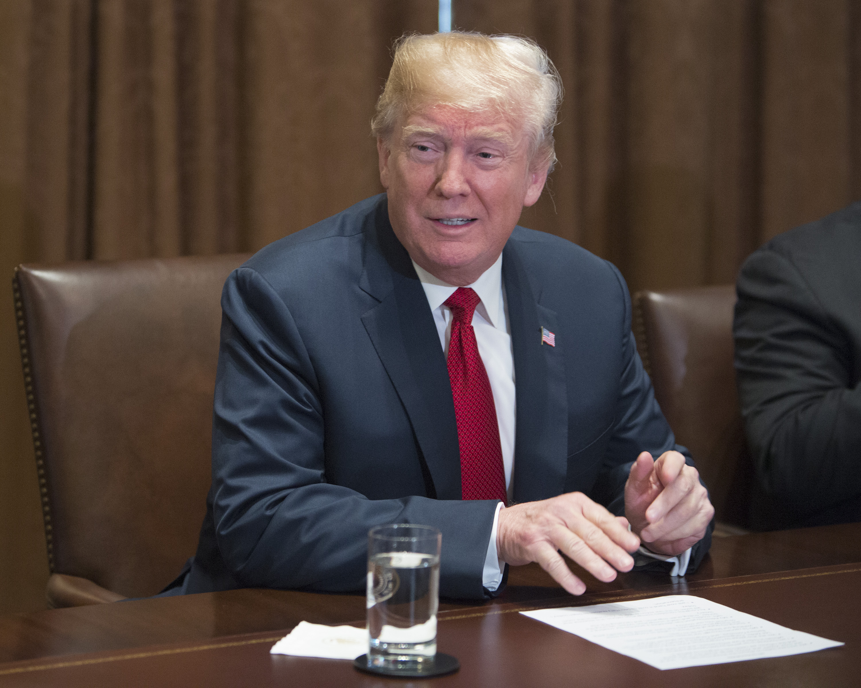 U.S. President Donald Trump Hosts Law Enforcement Round Table On MS-13