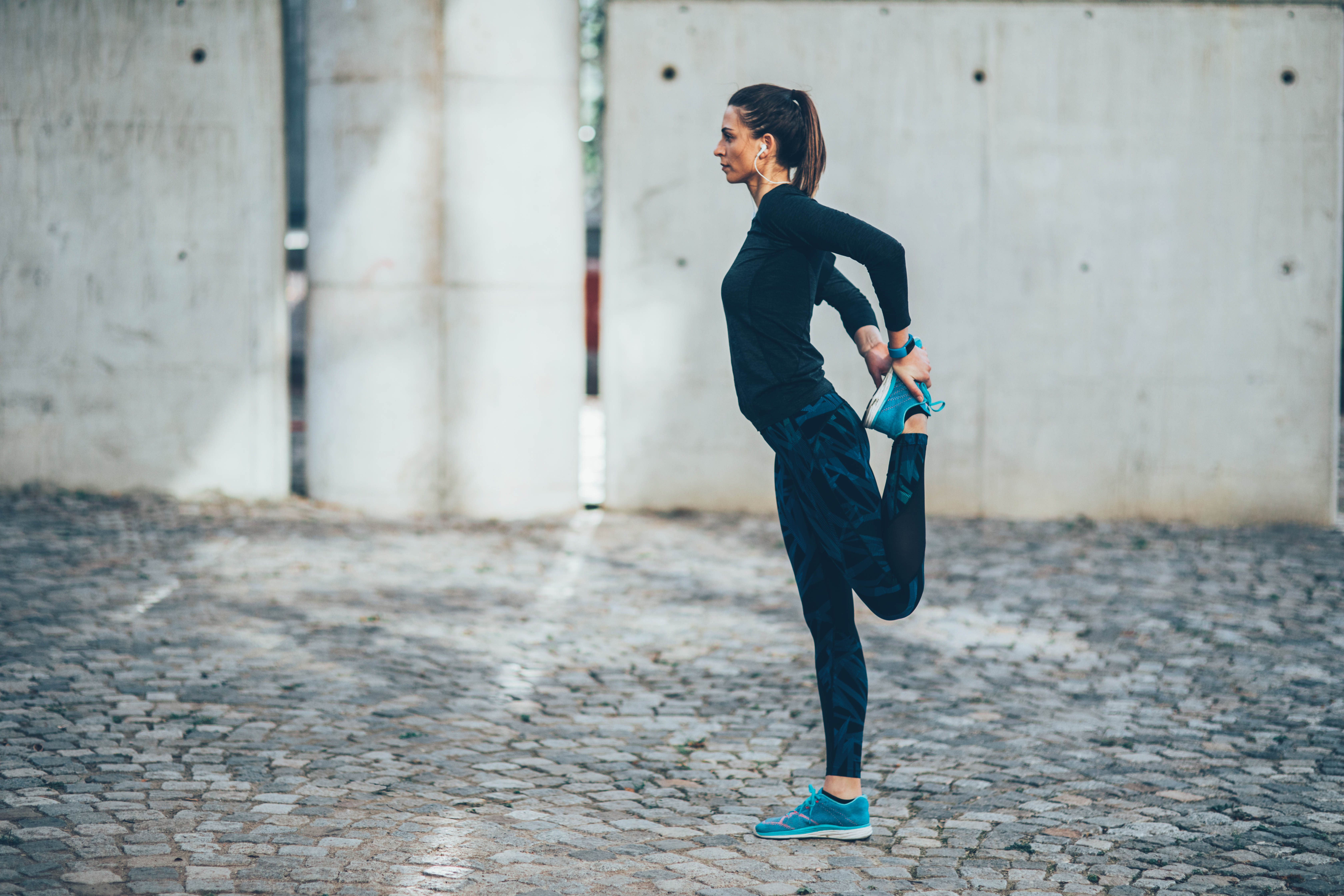 Woman warming up
