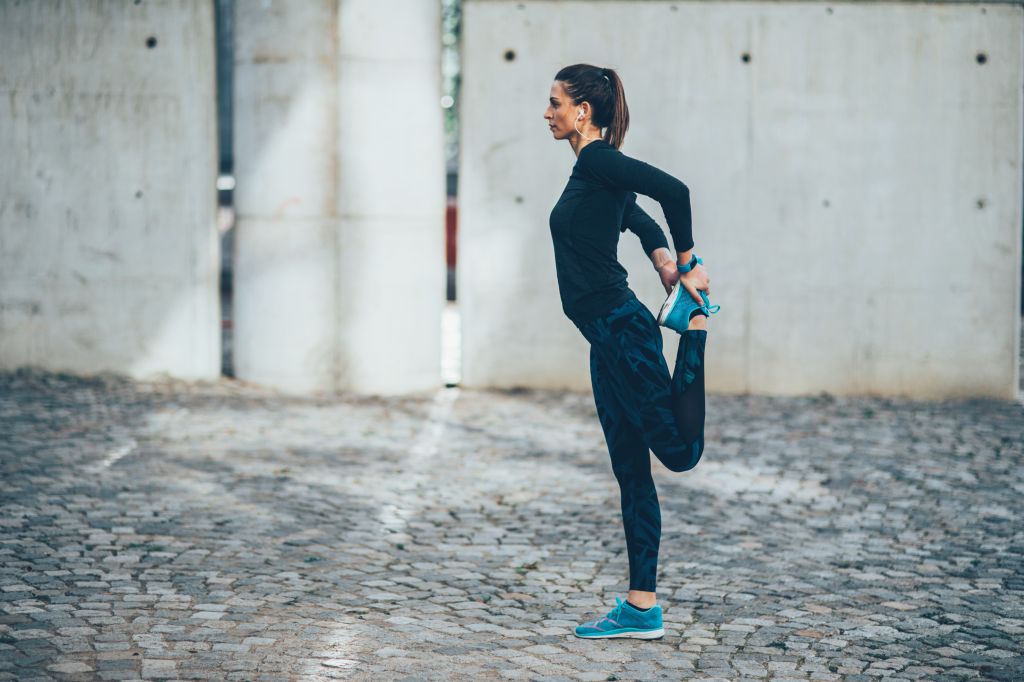 Woman warming up